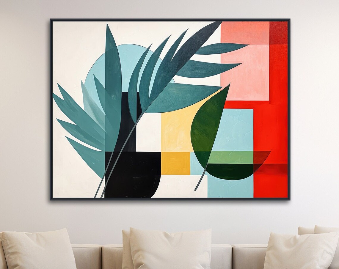 Mid-Century Abstract Tropical Botanical Art Print