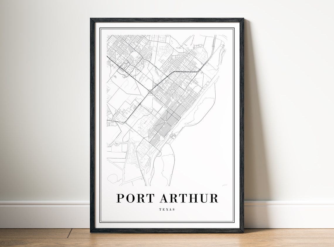 Port Arthur Texas Minimalist City Street Map Line Art Poster - Image 5