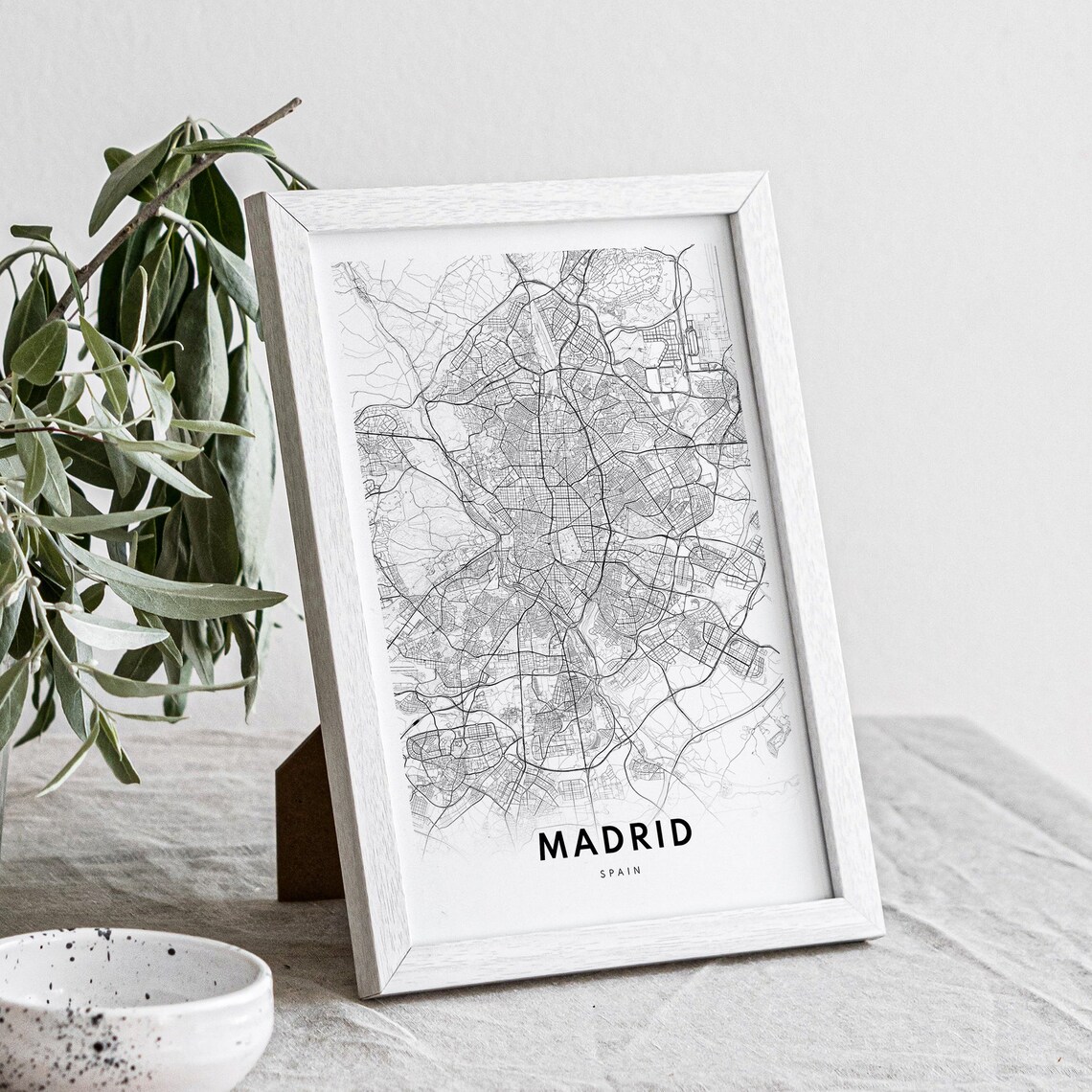 Madrid Spain Map Print, Black And White Travel Poster - Image 4