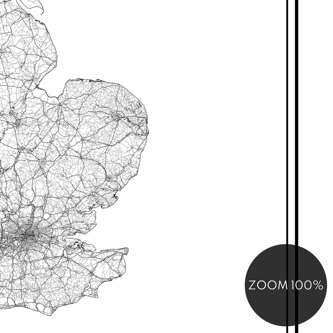 United Kingdom Map, Black And White Travel Poster - Image 2