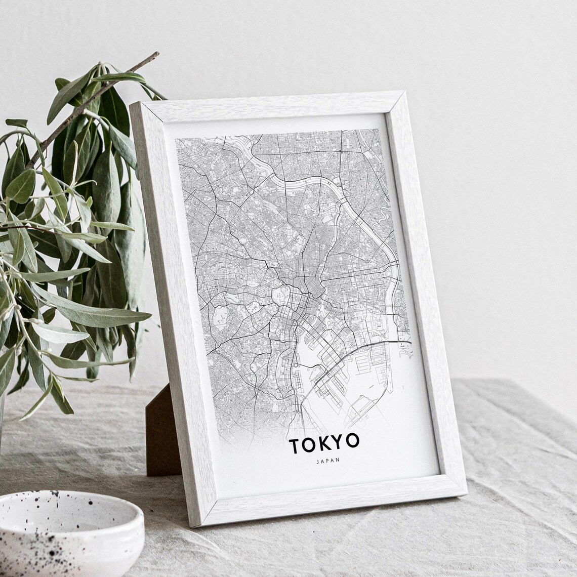 Tokyo Map Poster, Black And White Travel Map - Image 2