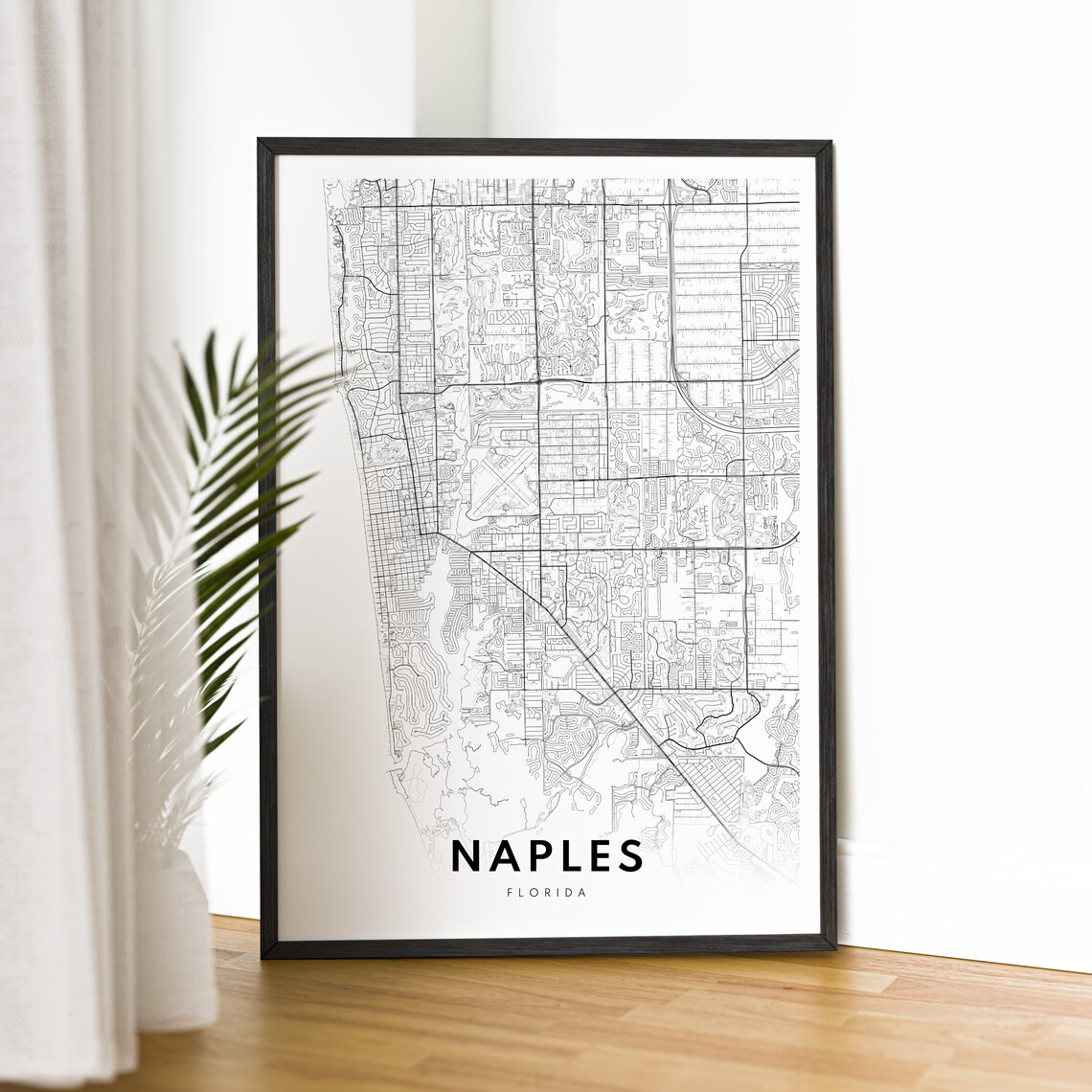 Naples Florida Gulf Coast Street Map Fine Minimal Line Art Print - Image 2