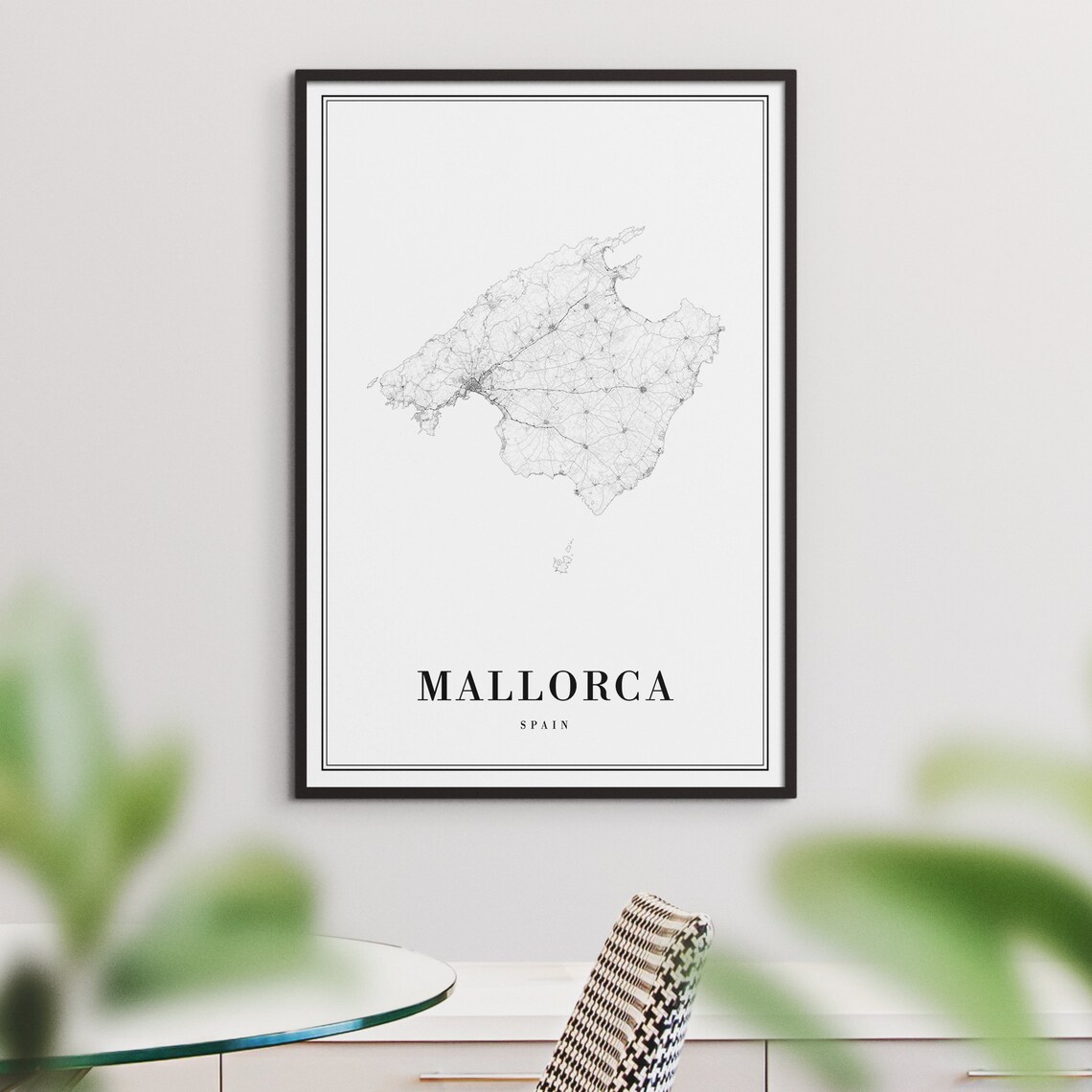 Mallorca Map Print, Black and White Travel Poster - Image 3