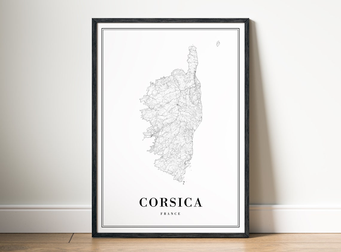 Corsica France Map Poster, Travel Print