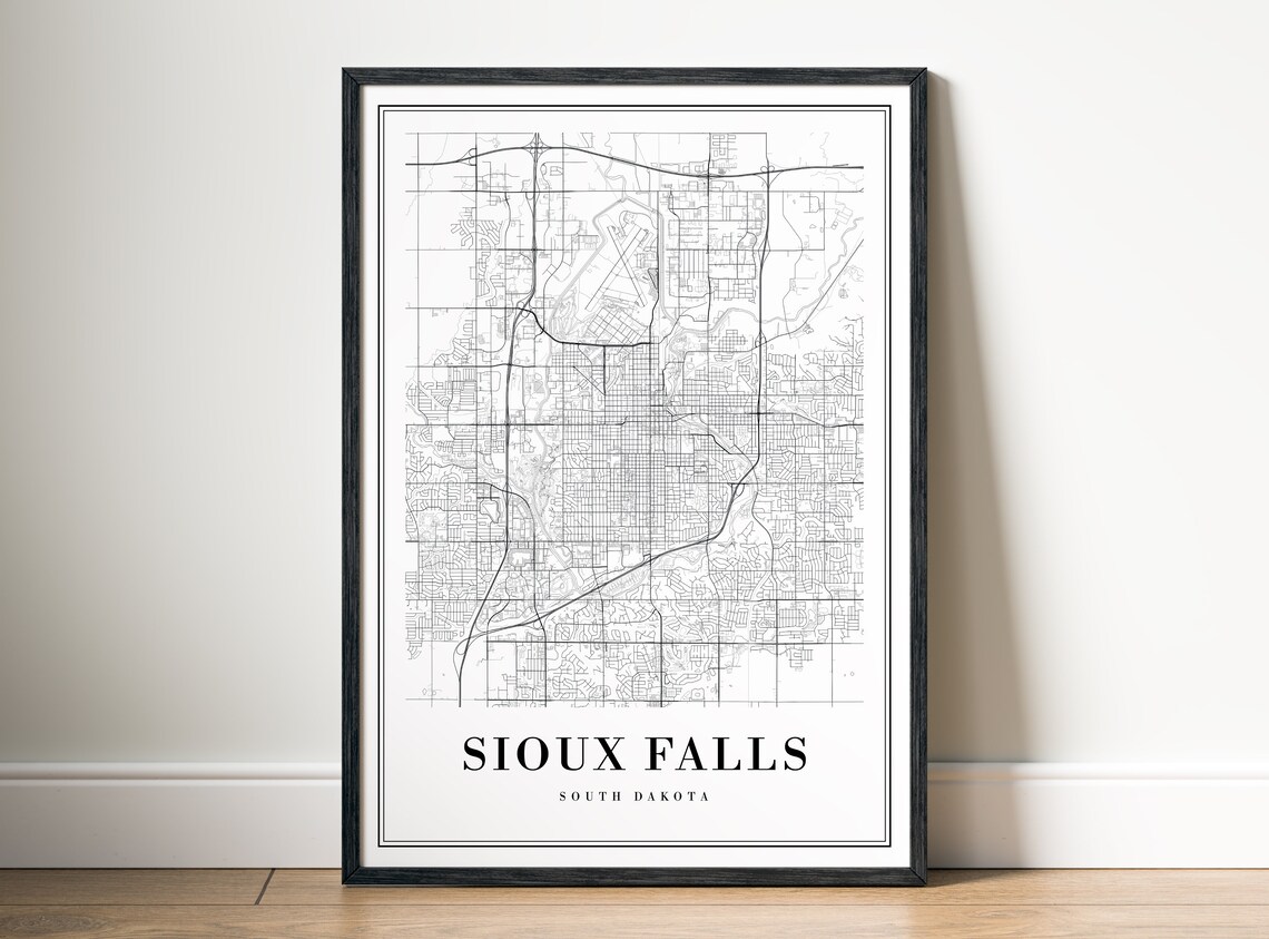 Sioux Falls South Dakota Map Print, Sketch Style - Image 5