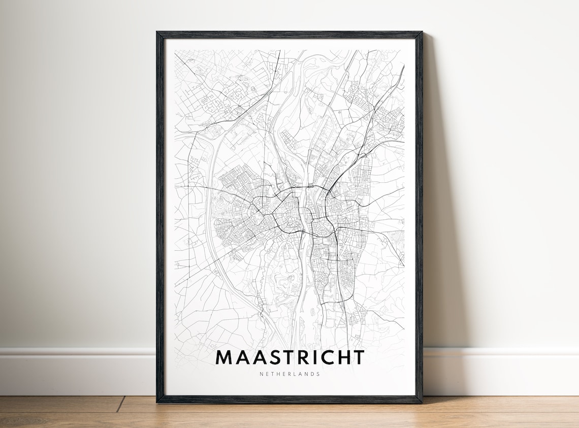 Maastricht Map Poster, Black And White Travel Poster