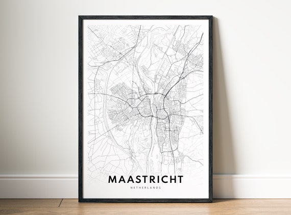 Maastricht Map Poster, Black And White Travel Poster