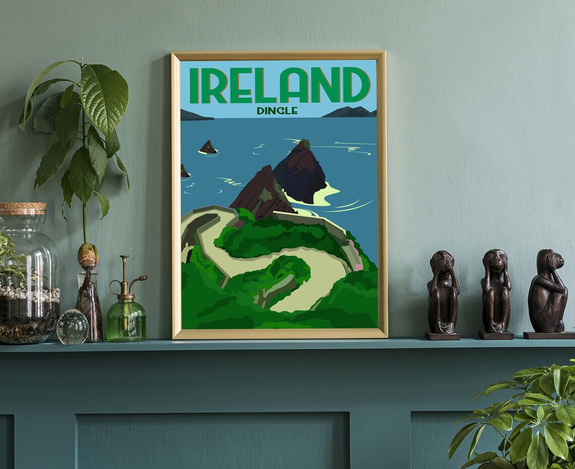Ireland Dingle Peninsula Atlantic Coast Vintage Retro Travel Poster - Image 3