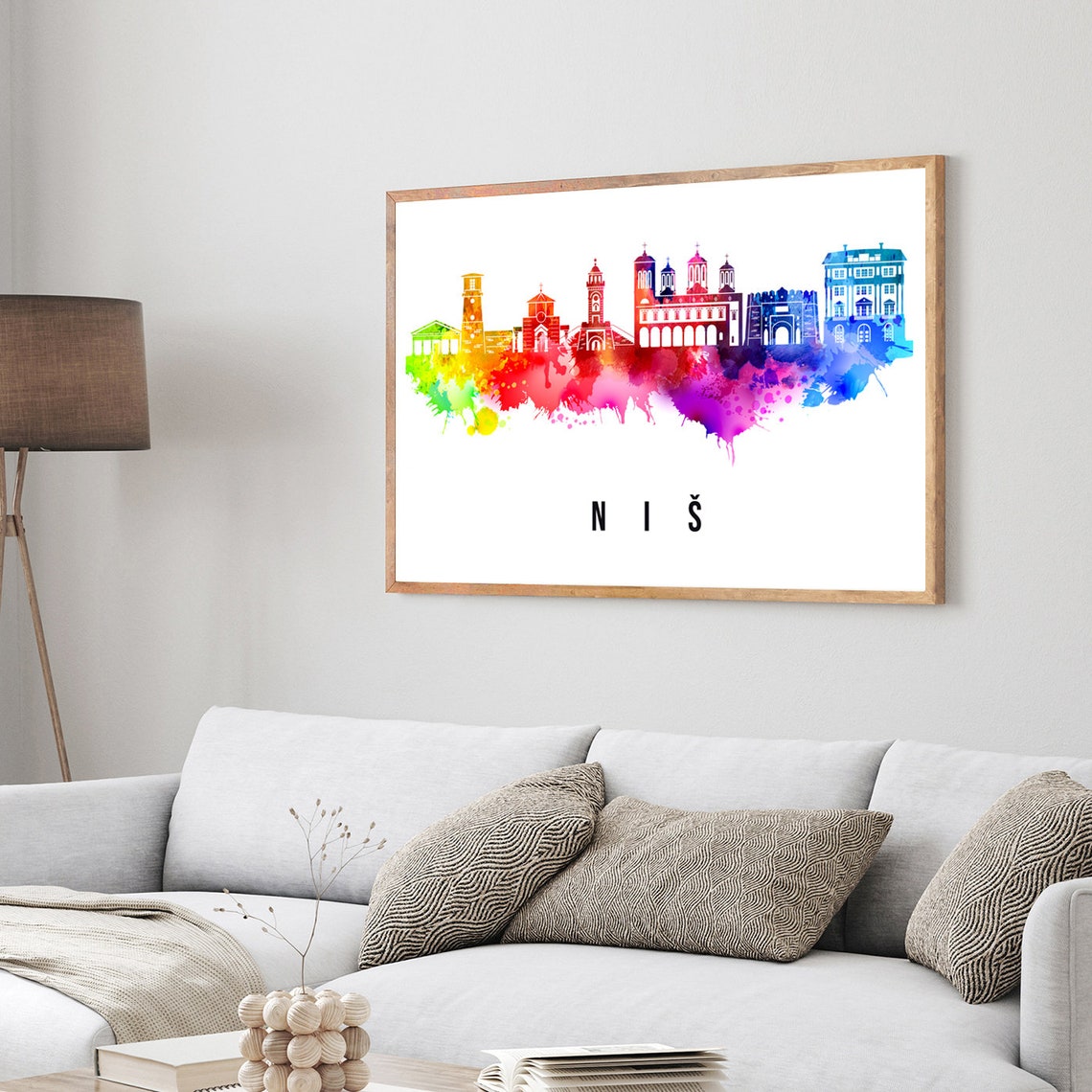 Nis Serbia Poster Skyline Poster Cityscape Poster Serbia Landmark City Illustration Poster Home Wall Art Office Wall Art - Image 3