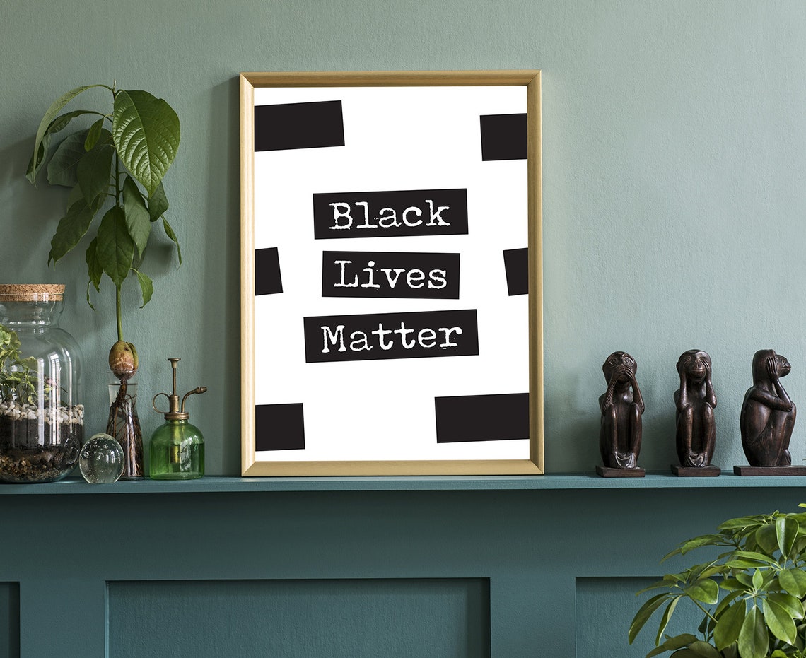 Black Lives Matter Monochrome Typography Statement Wall Art Poster - Image 3