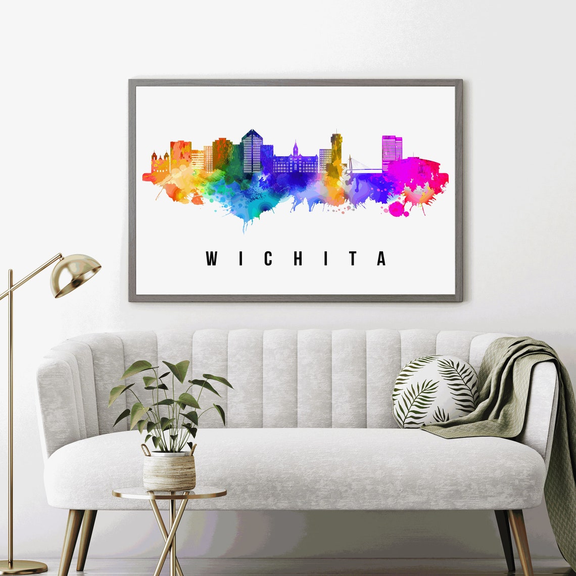 Wichita Skyline Kansas State Poster Kansas Cityscape Poster Print Wichita Kansas Poster Kansas State Landmark Poster Print Home Wall Art - Image 3