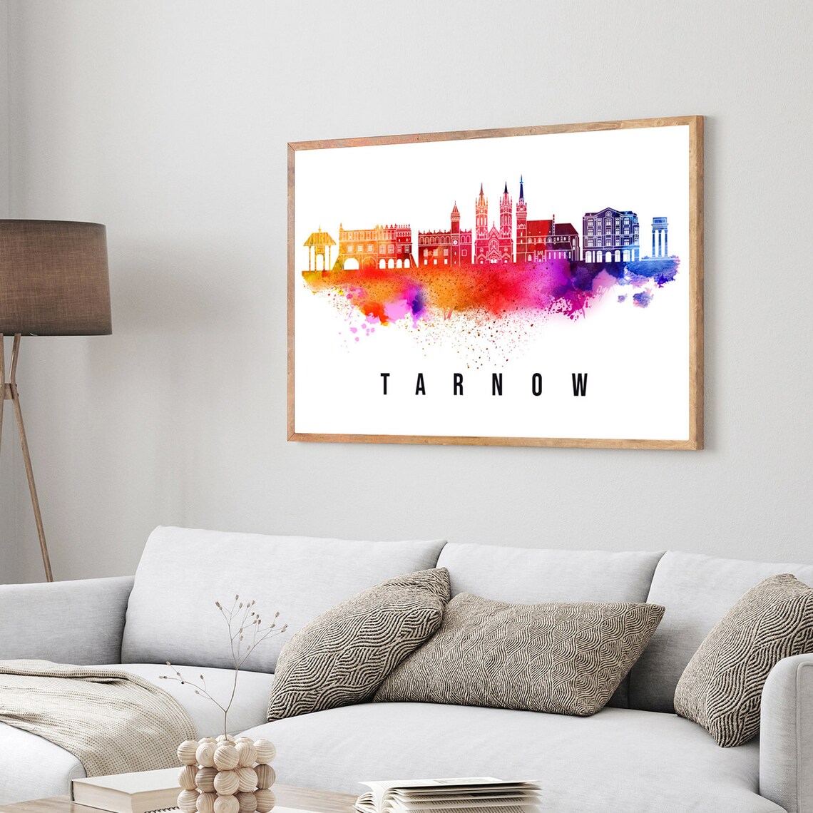 Tarnow Poland Historic Cathedral Town Hall Watercolor Poster - Image 3