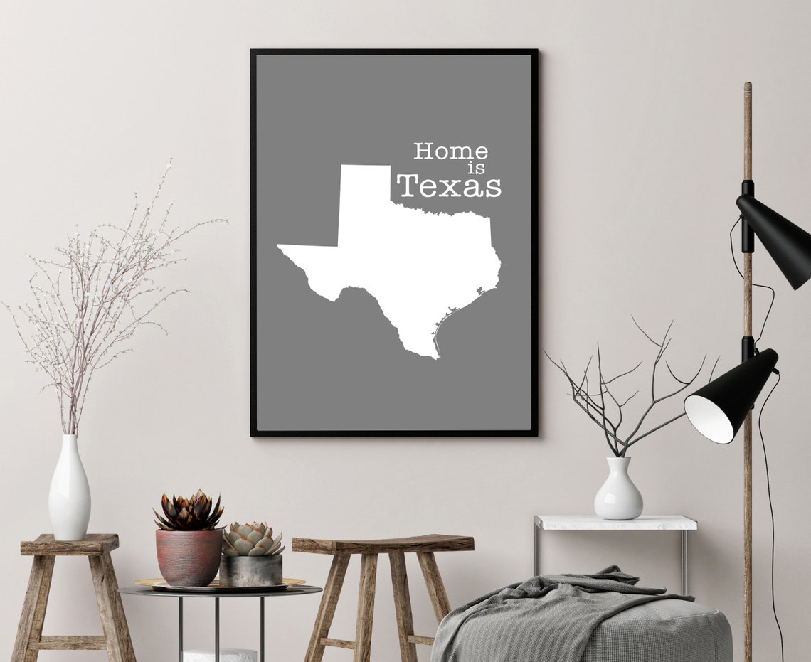 Texas Map Wall Art Texas Modern Map Poster Print City Map Wall Decor Texas State Poster Home Wall Decor Office Wall Art Library Decor - Image 3