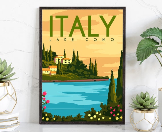 Italy Lake Como Travel Poster Italy Cityscape Poster Italy Landmark Poster Wall Art Home Wall Art Office Decoration Posters For Project