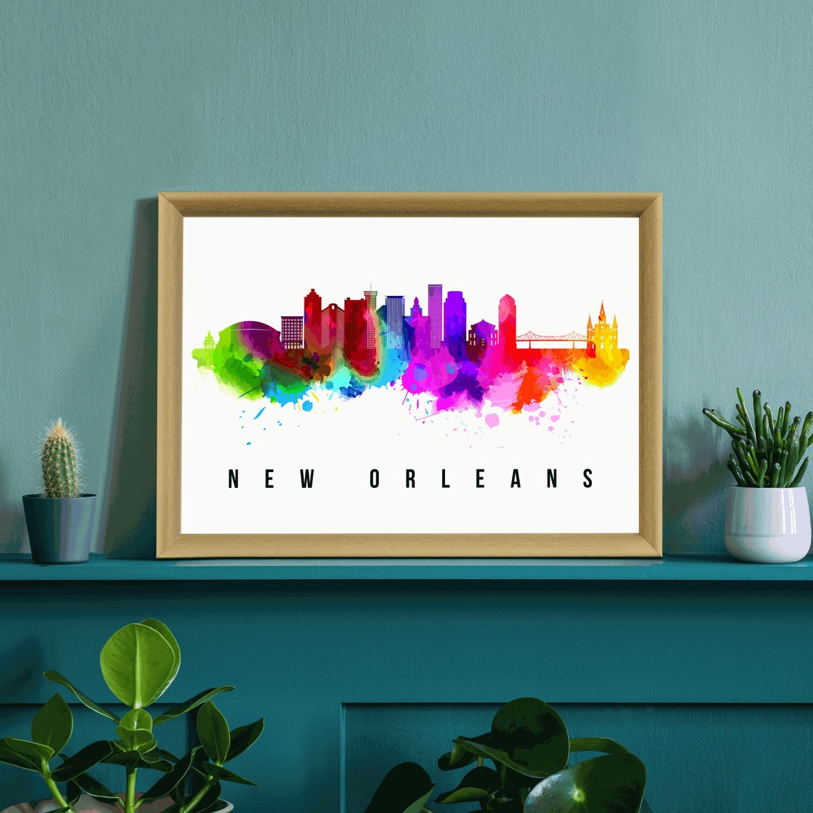 New Orleans Lousiana Poster New Orleans Lousiana Cityscape Painting New Orleans Landmark Print Home Wall Art Office Wall Decor - Image 3