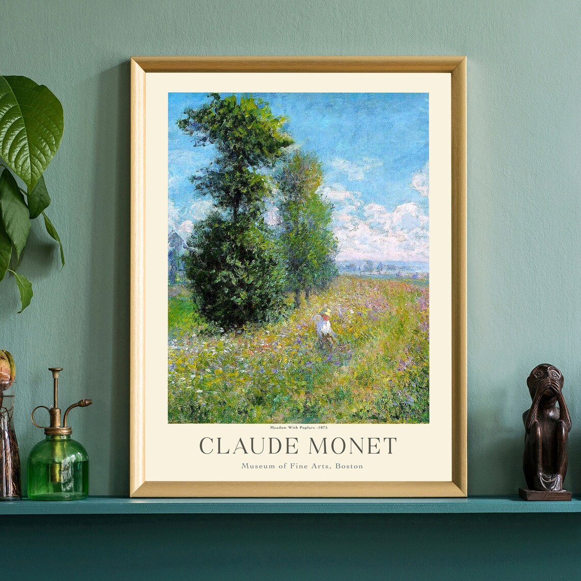 Claude Monet Meadow With Poplars 1875 Sunlit Field Landscape Art Poster - Image 4