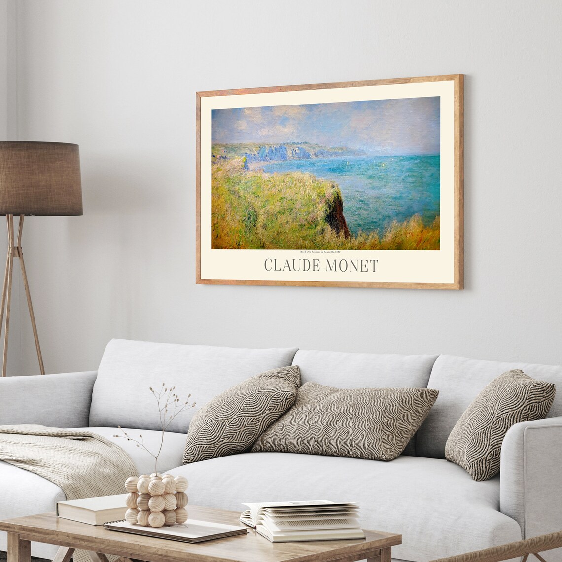 Claude Monet Pourville Cliff Top Grassy Headland Ocean Art Poster - Image 4