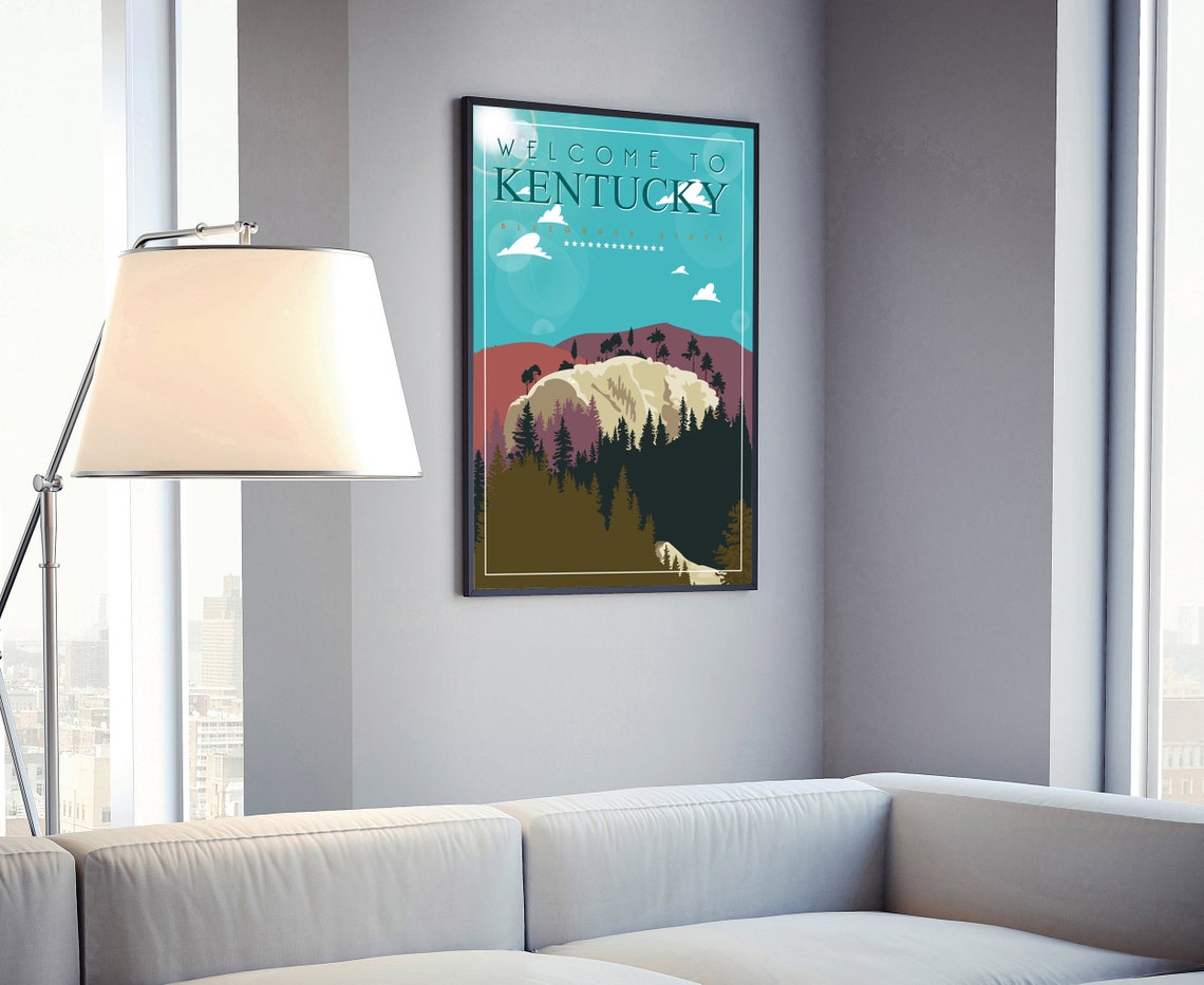 Kentucky Bluegrass State Welcome to Rocky Hills Forest Travel Poster - Image 4