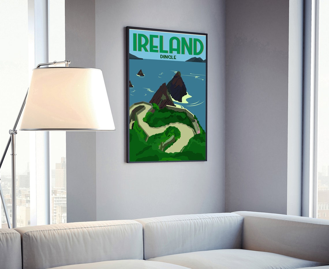 Ireland Dingle Peninsula Atlantic Coast Vintage Retro Travel Poster - Image 4