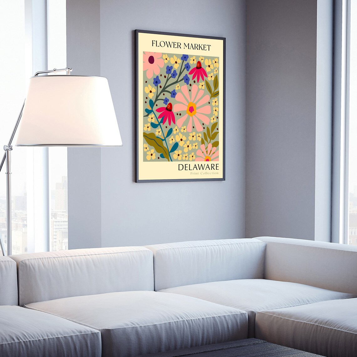 Delaware Peach Blossom State Flower Botanical Vintage Floral Poster - Image 3