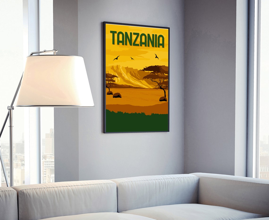 Tanzania Travel Posters Tanzania Cityscape Poster Print Tanzania Landmark Poster Wall Art Home Wall Art Office Wall Decorations - Image 4