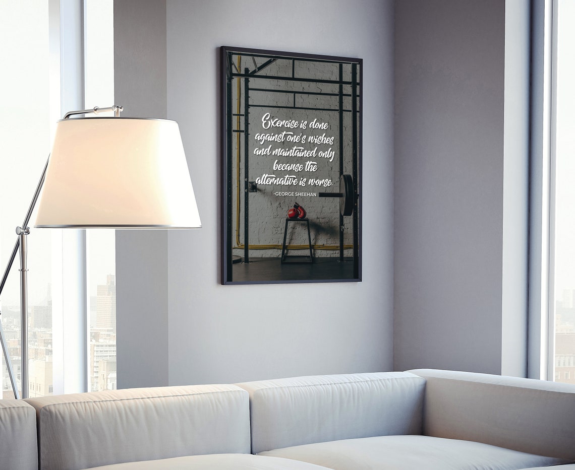 George Sheehan Exercise Quote Gym Squat Rack Motivational Photo Poster - Image 4