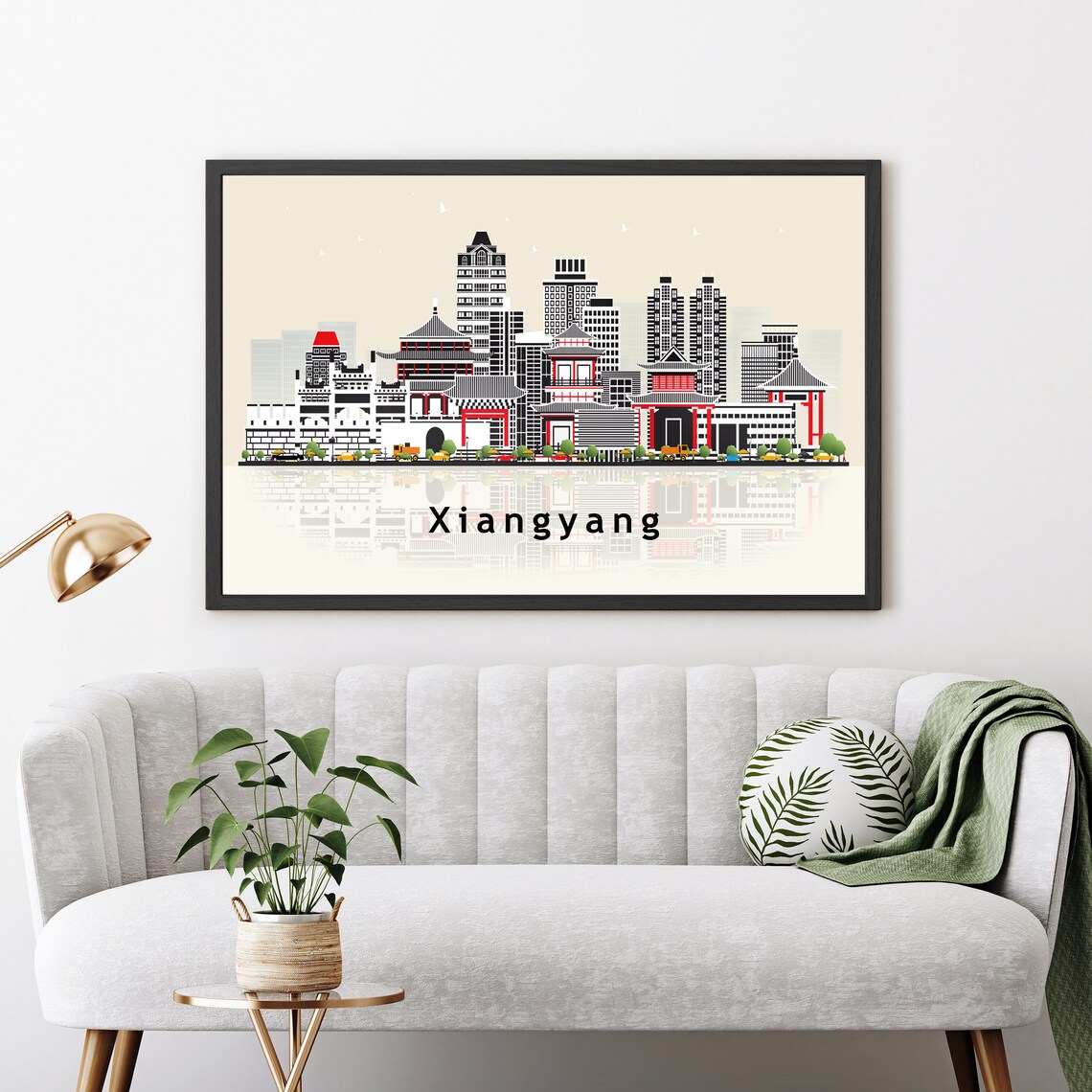 Xiangyang China Ancient City Gate Skyline Illustration Travel Poster - Image 3