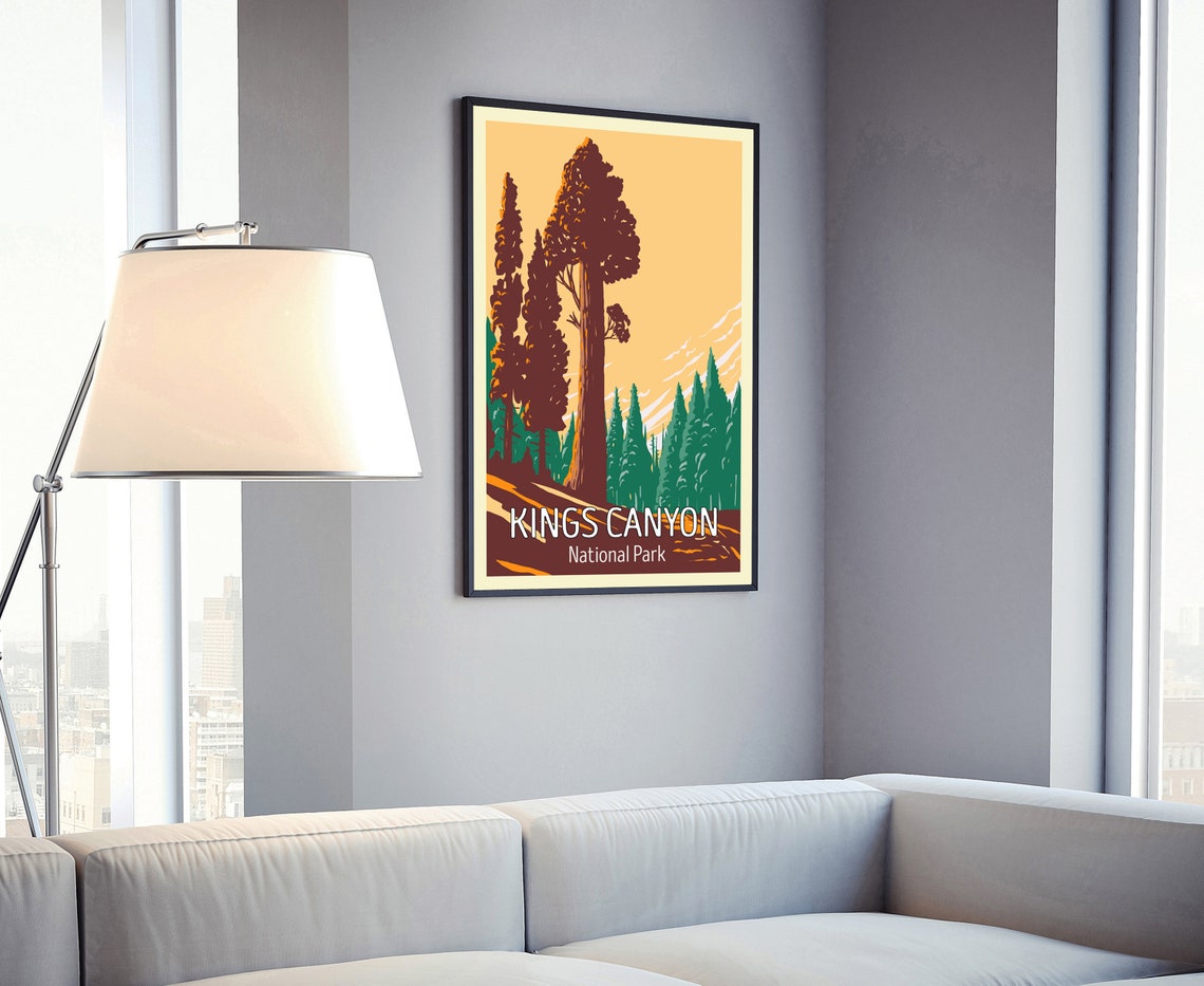 Kings Canyon National Park Giant Sequoia Sunset Travel Poster - Image 4
