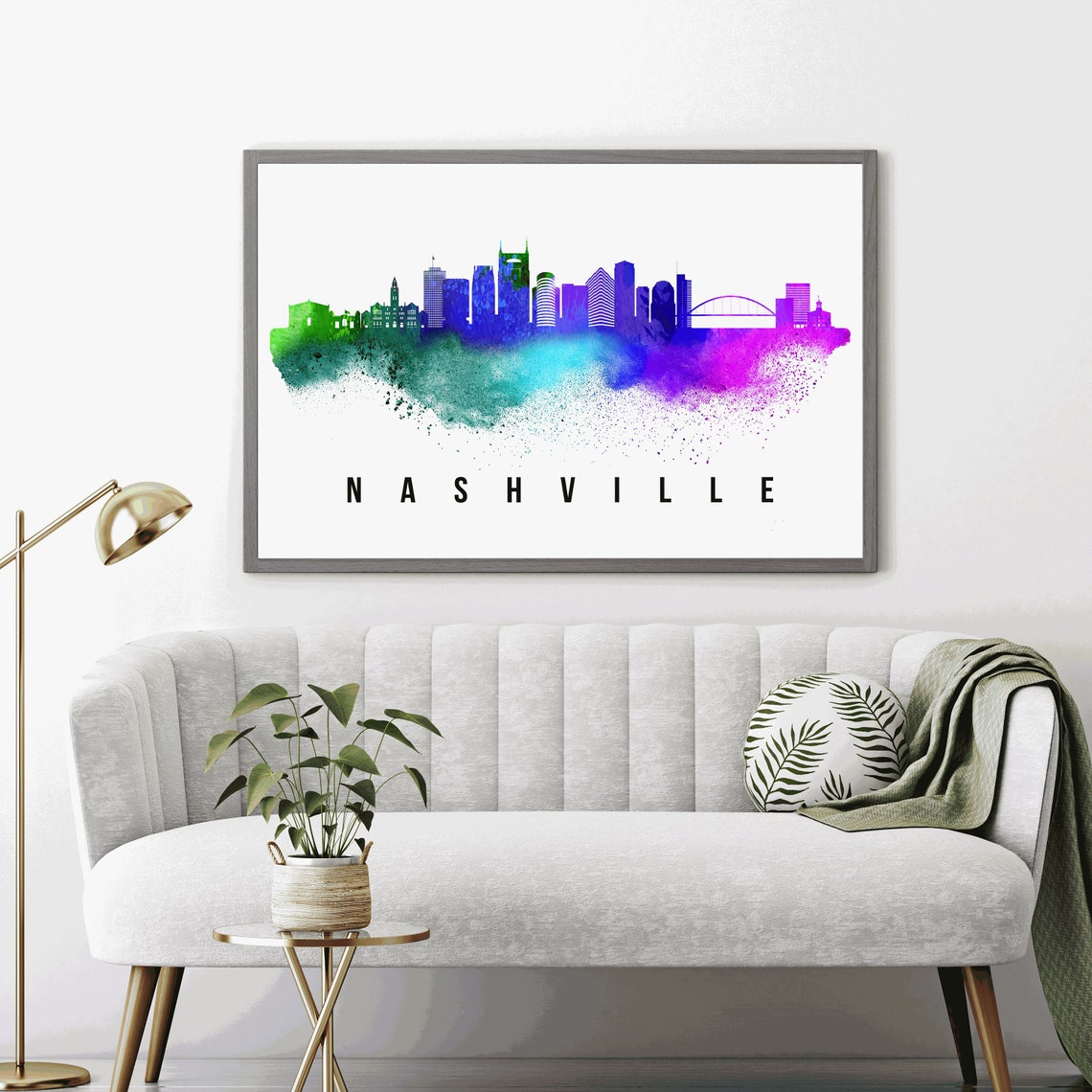 Nashville Tennessee Poster Nashville Tennessee Cityscape Painting Tennessee Landmark Print Home Wall Art Office Wall Decoration - Image 3