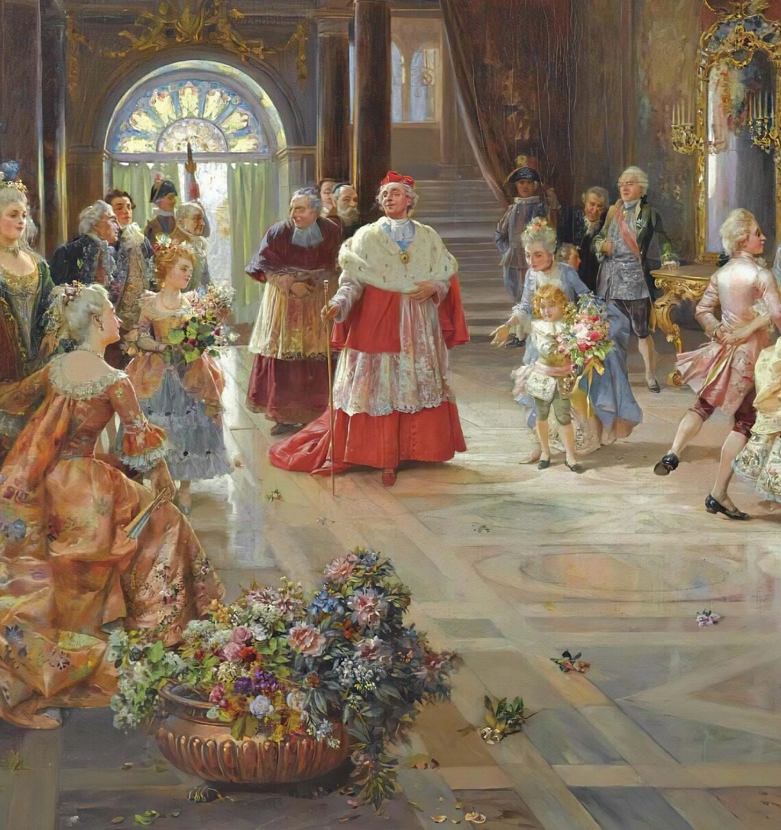 Grand 18th Century Ballroom With Dancers in Costume Art Poster - Image 2