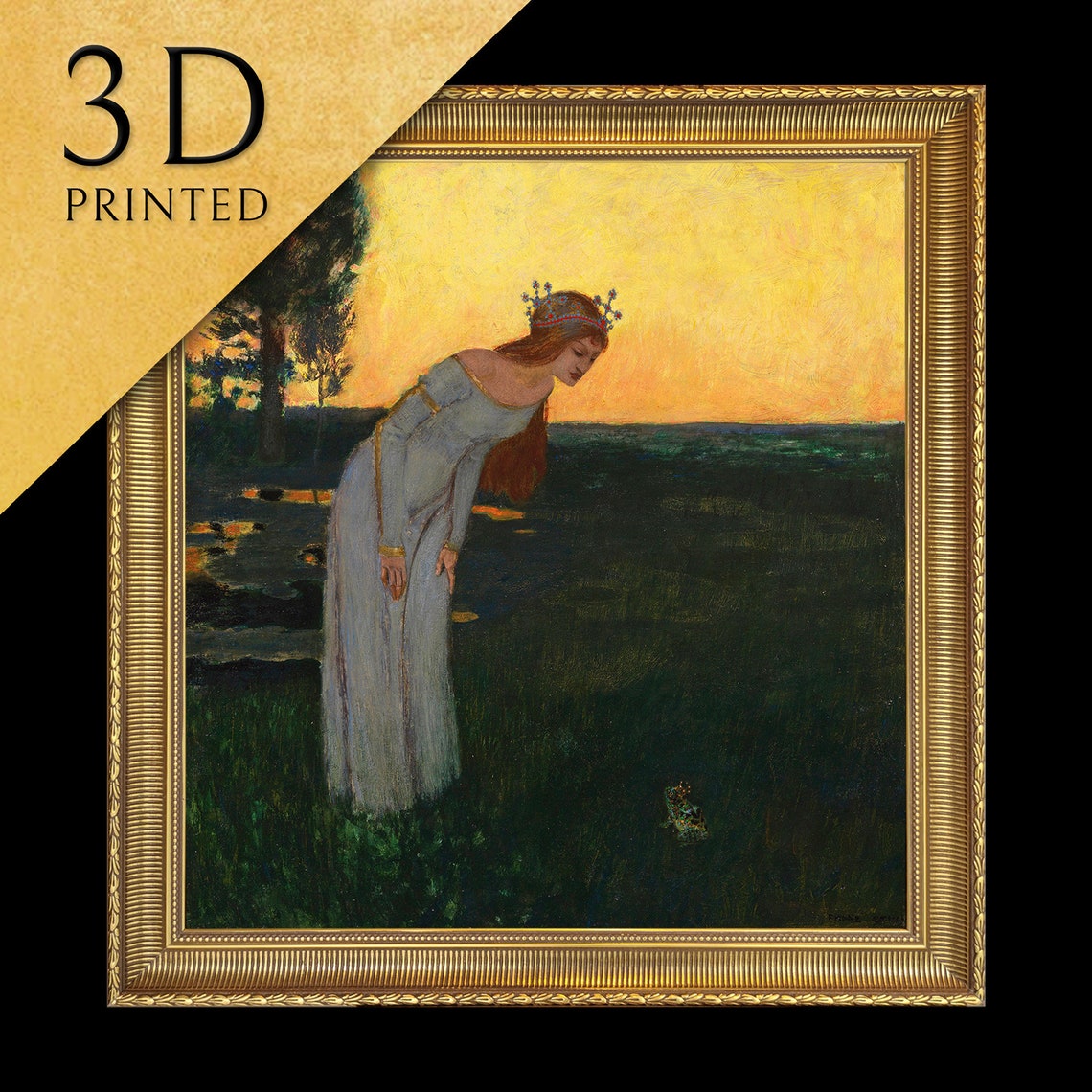Franz Stuck Once Upon A Time Princess Frog Pond Sunset Wall Art
