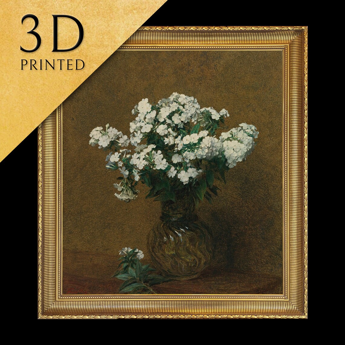 Henri Fantin Latour White Phlox Blossoms Vase Floral Art Poster