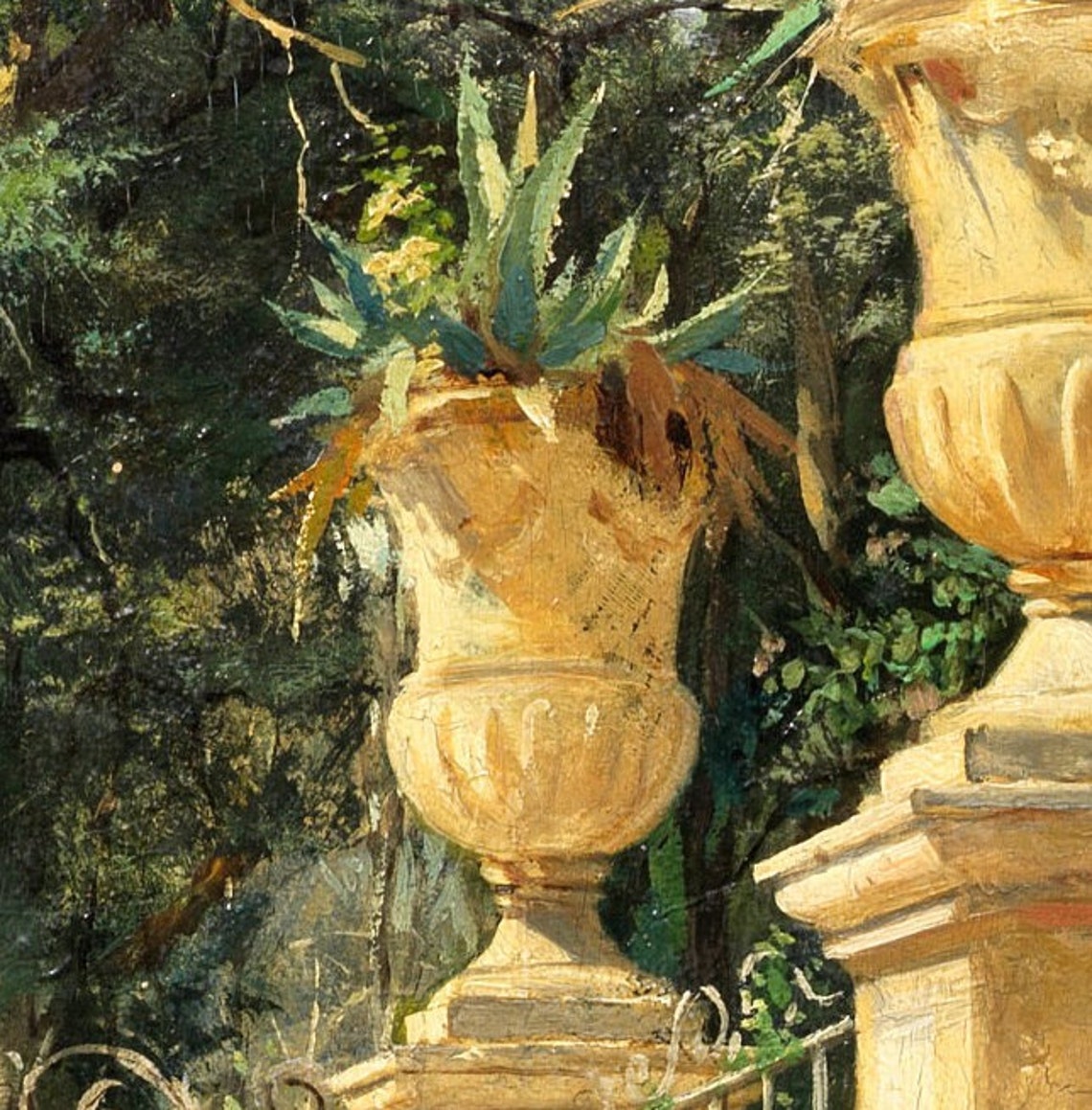 Cesare Auguste Detti The Fishing Party Garden Pond Textured Print - Image 2
