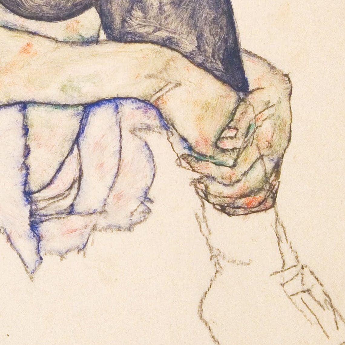 Egon Schiele Seated Woman with Legs Drawn Up Expressionist Poster - Image 3