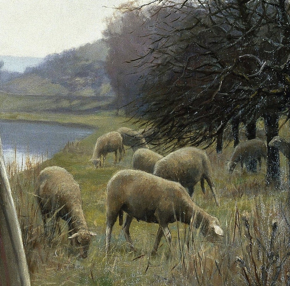 Ridgway Knight Shepherdess Of Rolleboise Sheep River Classic Poster - Image 2