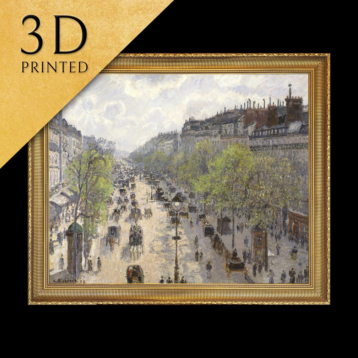 Boulevard Montmartre Spring by Pissarro Art Print