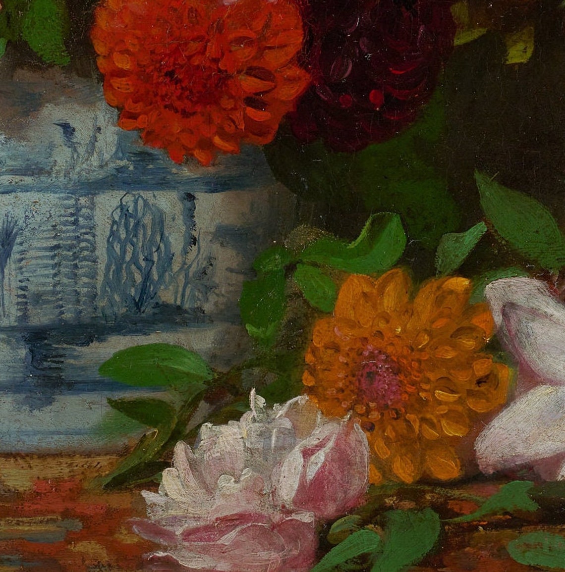 Eugene Delacroix Dahlias Vase Floral Still Life Masterwork Poster - Image 2
