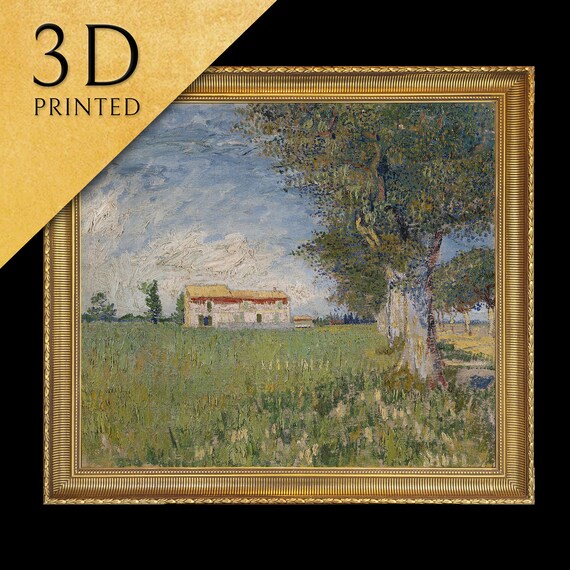 Farmhouse In A Wheat Field By Cloude Monet 3d Printed With Texture And Brush Strokes Looks Like Original Oil Painting