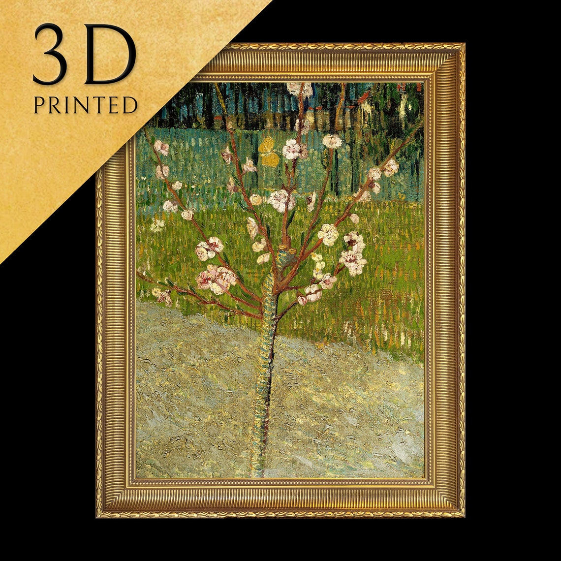 Van Gogh Pink Peach Tree in Full Blossom Spring Orchard Poster