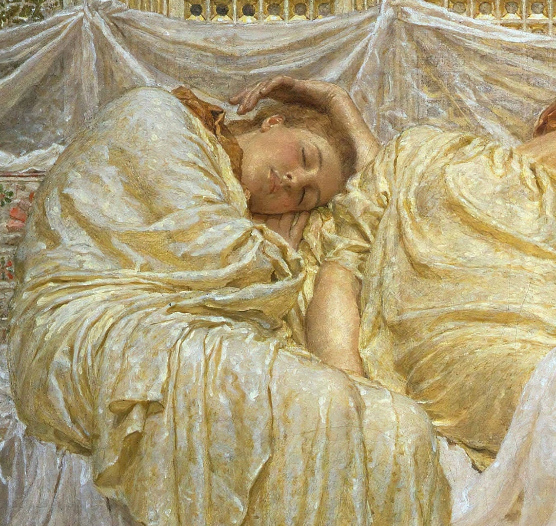 Albert Joseph Moore Dreamers Three Reclining Women In Gold Wall Art - Image 2