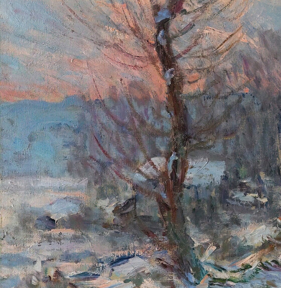 Claude Monet Giverny Entrance In Winter Snow Textured Art Poster - Image 2
