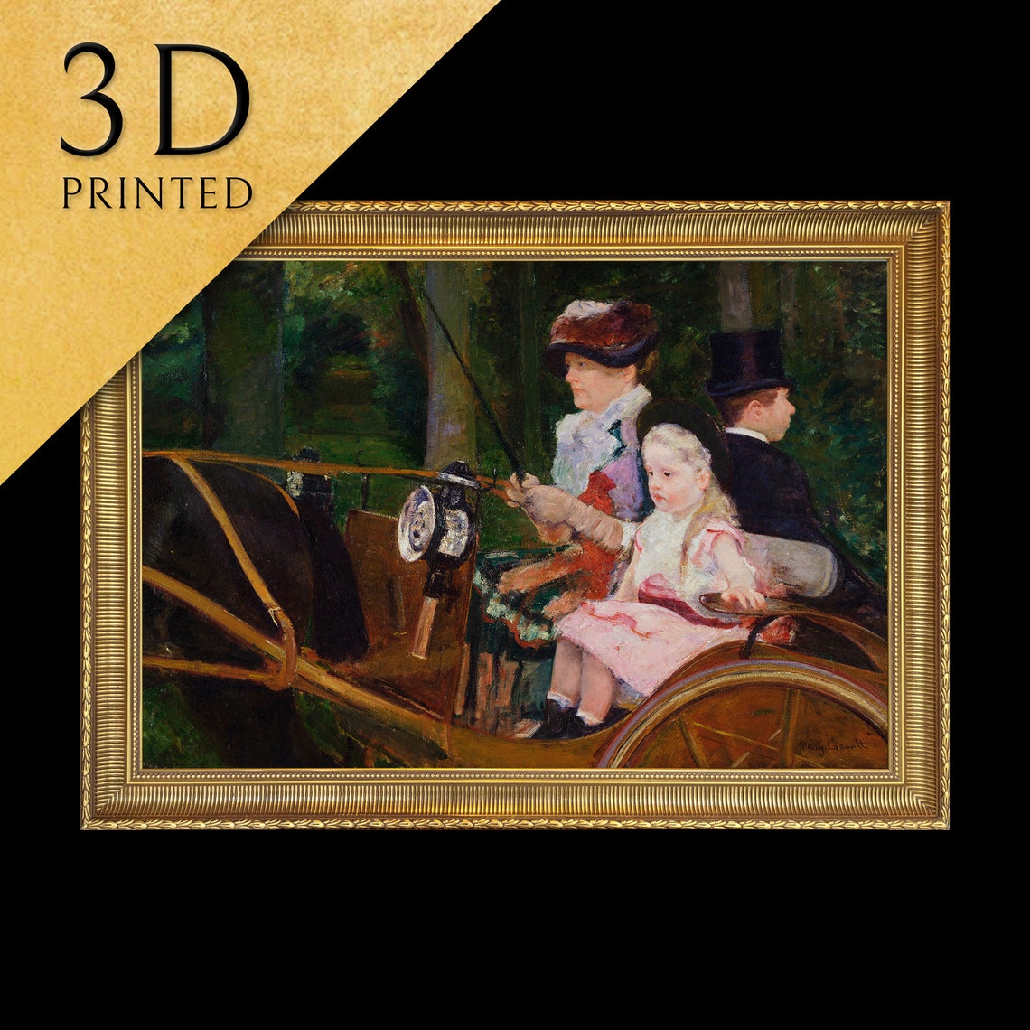 Mary Cassatt Lady Driving a Horse Drawn Carriage Vintage Art Poster