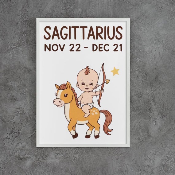 Zodiac Sign Sagittarius Print For Nursery Or Toddlers Room Print Art Art