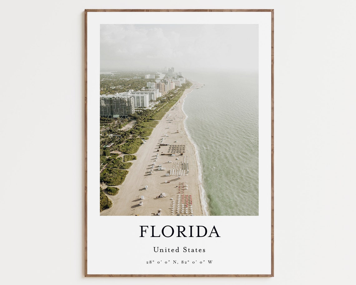 Miami Beach Travel Poster, Florida USA