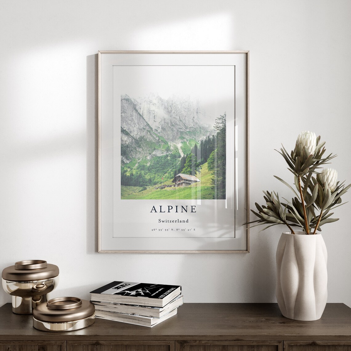 Switzerland Fog Tree Forest Art Print, Nature Decor - Image 2