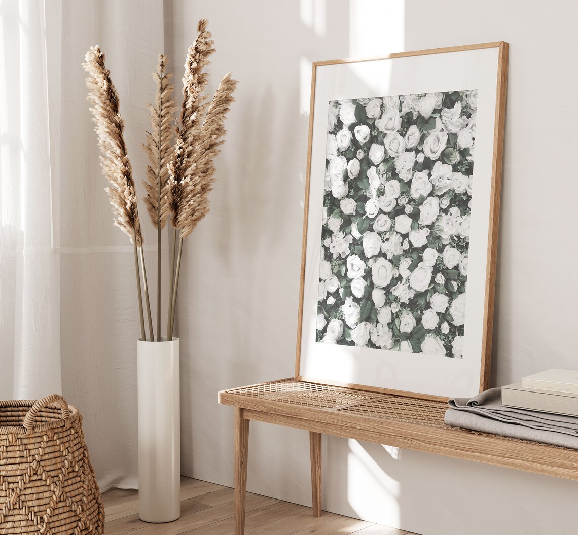 Roses Art Print, Floral Farmhouse Wall Decor - Image 3