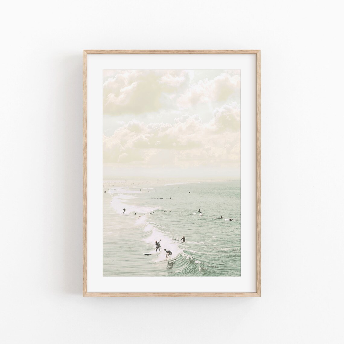 Surfing Ocean Beach Coastal Boho Art Print
