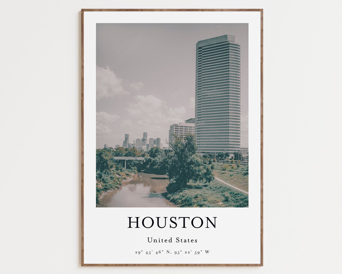 Houston City Art Print, Texas Travel Poster