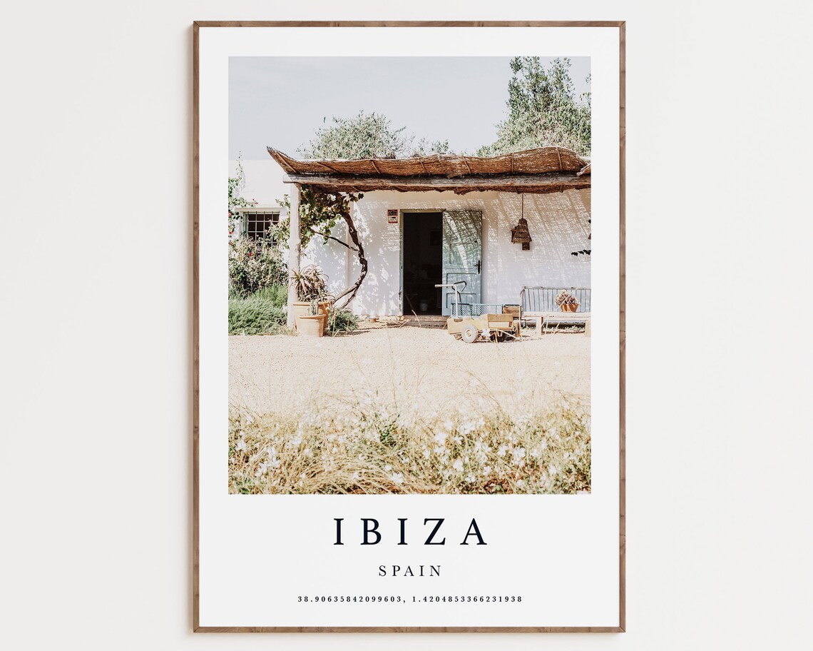 Ibiza Spain Aesthetic Travel Poster, Wall Art Print