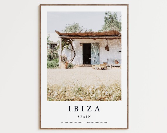 Ibiza Spain Aesthetic Travel Poster, Wall Art Print